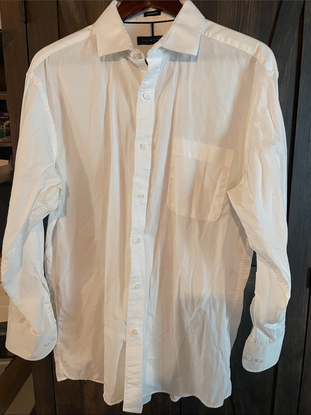 Tommy Hilfiger White Long-Sleeve Button Dress Shirt